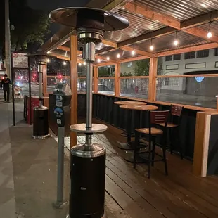 Outdoor parklet seating