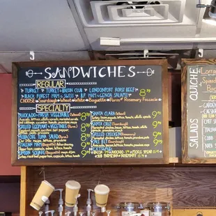Sandwich menu
