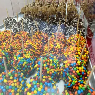 Caramel apple display case.