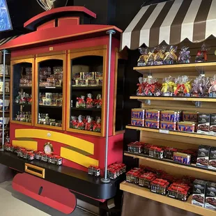 a display of chocolates and candy
