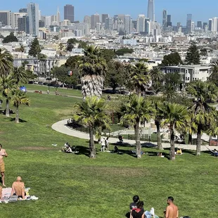 Castro Beach, upper Dolores Park, Mission District of San Francisco.