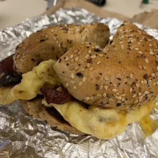 More footage of that bagel with bacon egg n cheese.