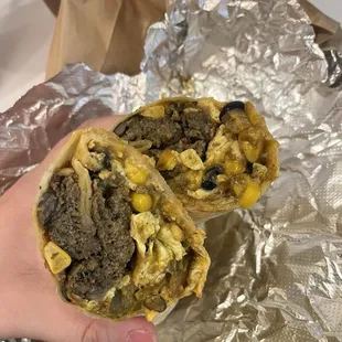 Classic Breakfast Burrito with turkey sausage