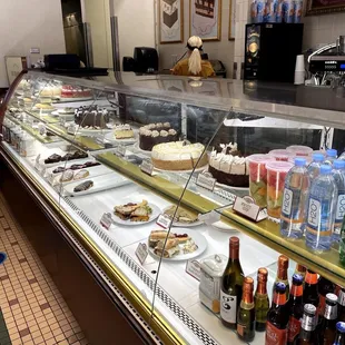 a display of desserts