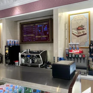 a coffee shop counter