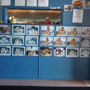 a display of food items