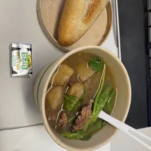 Italian Sausage with Potato Soup come with bread and butter