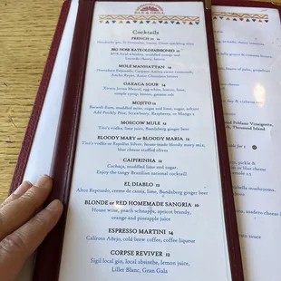 Their menu as of May 21st, 2024