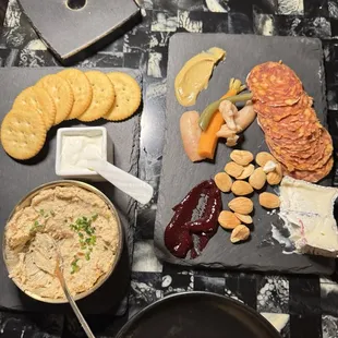 Tsar Nicolai sturgeon pate, charcuterie (choose your own meat and cheese)