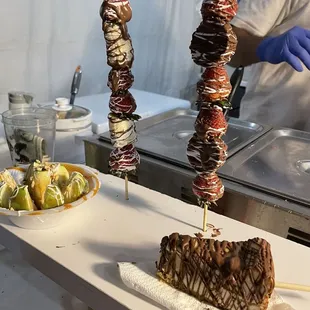 a man preparing food