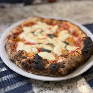 a pizza on a plate