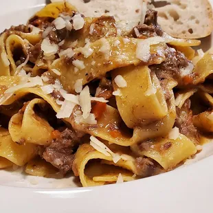 Handmade pappardelle with bolognese bianca!