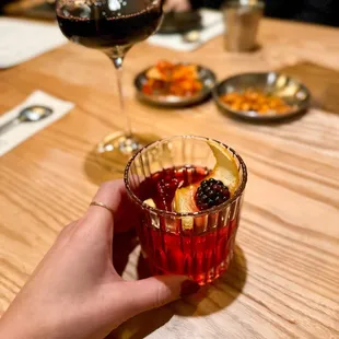 Bokbunja Negroni - Black Raspberry Wine, Soju, Vermouth
