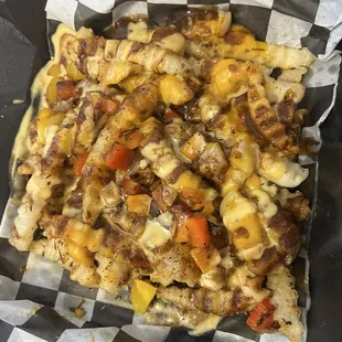 Jerk loaded fry (can&apos;t remember the name)