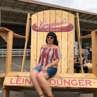 Sitting atop the Leinie Lounger at the asparagus festival.