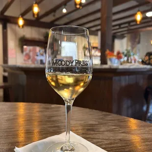 a glass of white wine