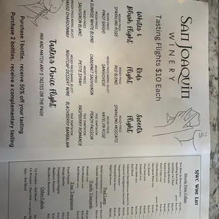 Wine list as of 11/25/2023