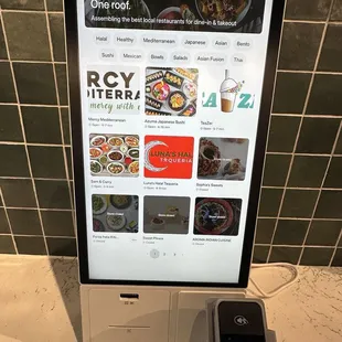 a phone and a menu
