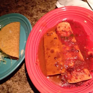 Combination 11! Beef burrito, quesadilla and taco!