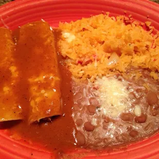 Combination 5! Cheese and Beef Enchilladas!