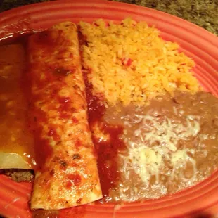 Combination 27! Beef burrito and beef Enchillada!