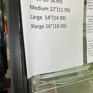 One topping pizza pricing