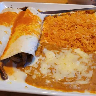 Steak burito fajita.