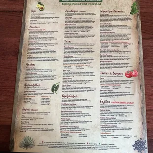 Dinner Menu