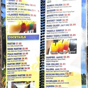 Margaritas and cocktails