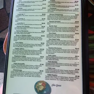 the menu