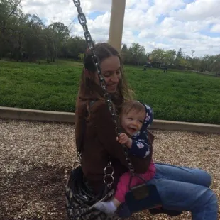 Me and my then 13 month old swinging together!