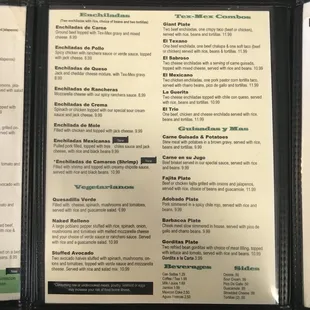 Enchiladas, combos, y más