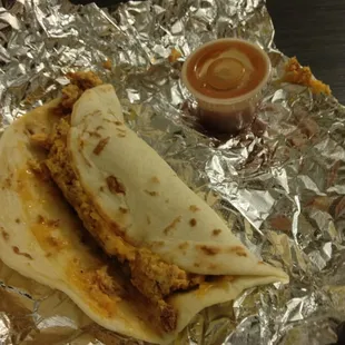 Chorizo egg and cheese breakfast taco - $1.89