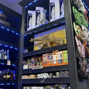 a display of liquors