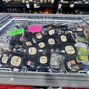 a variety of liquors