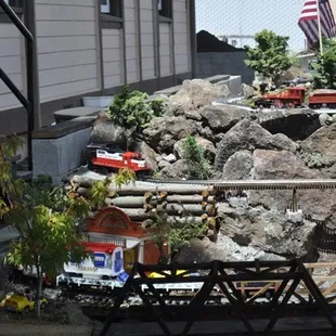 The G &amp; O Scale Model Railroad Garden layout, behind the Depot.