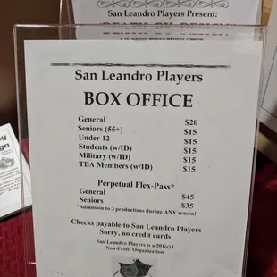 The pricing of the play