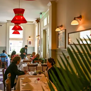 people sitting at tables