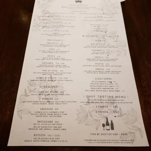 San Lorenzo Summer Menu
