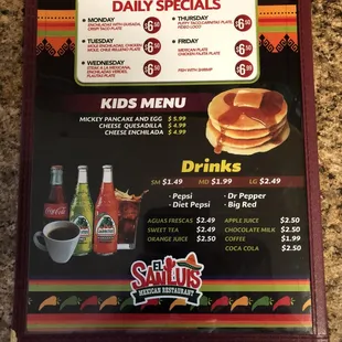 Daily specials include a large sweet tea