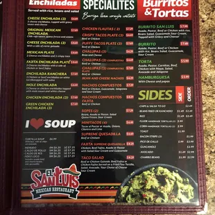 menu