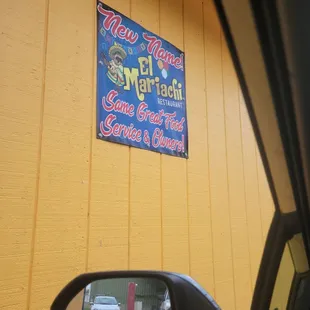 Sign at drive up. New name San Luis