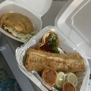 Hawaiian Burrito, Chorizo Taco, Steak Gorditas