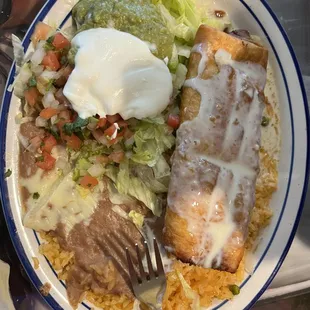 Chimi with rice and beans