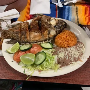 a plate of mexican food