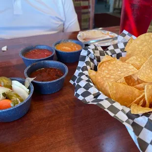 tortilla, salsa, and chips
