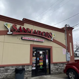 the front of the restaurant