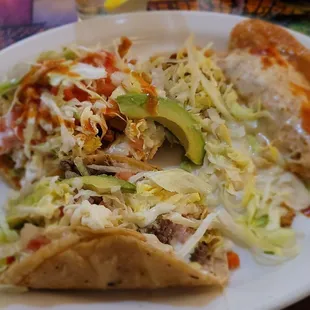 Combo meal - toastada, enchilada, taco