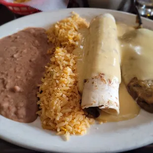 Barbacoa Burrito and Chile Relleno
