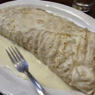 The massive San Marcos Burrito, with shrimp. So big, my wife and I could have split it as a meal for two!